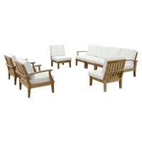 Marina 8 Pieces Outdoor Patio Teak Sofa Set - Natural White
