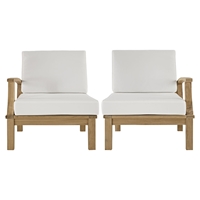 Marina 2 Pieces Outdoor Patio Teak Sofa Set - Natural White