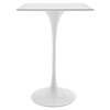 Lippa 28" Square Bar Table - Wood Top, White - EEI-1826-WHI