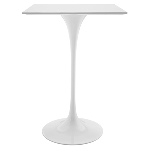 Lippa 28" Square Bar Table - Wood Top, White 