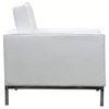 Loft Sitting Room Set - Eileen Gray Table, Leather Chairs, White - EEI-859-WHI