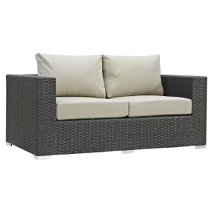 Sojourn Outdoor Patio Loveseat - Sunbrella Canvas Antique Beige 