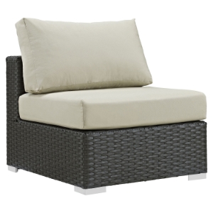 Sojourn Outdoor Patio Fabric Armless Chair - Sunbrella Canvas Antique Beige 