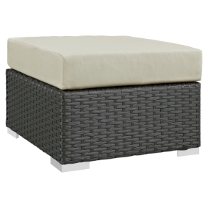 Sojourn Outdoor Patio Ottoman - Sunbrella Canvas Antique Beige 
