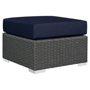 Sojourn Outdoor Patio Ottoman - Sunbrella Canvas Navy 