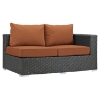 Sojourn 7 Pieces Outdoor Patio Sectional Set - Sunbrella Chocolate Tuscan - EEI-2013-CHC-TUS-SET