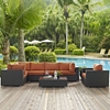 Sojourn 7 Pieces Outdoor Patio Sectional Set - Sunbrella Canvas Tuscan - EEI-1878-CHC-TUS-SET