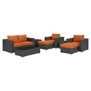 Sojourn 8 Pieces Outdoor Patio Sofa Set - Sunbrella Canvas Tuscan 