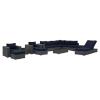 Sojourn 12 Pieces Outdoor Patio Sectional Set - Sunbrella Canvas Navy - EEI-1884-CHC-NAV-SET