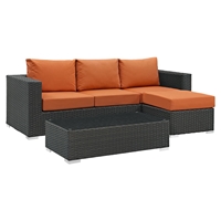 Sojourn 3 Pieces Outdoor Patio Sectional Set - Sunbrella Canvas Tuscan