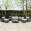Summon 8 Pieces Outdoor Patio Sofa Set - Sunbrella Canvas Antique Beige - EEI-1894-GRY-BEI-SET
