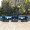 Summon 8 Pieces Outdoor Patio Sofa Set - Sunbrella Canvas Navy - EEI-1894-GRY-NAV-SET
