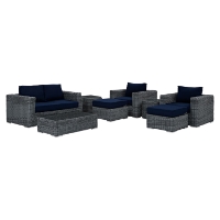 Summon 8 Pieces Outdoor Patio Sofa Set - Sunbrella Canvas Navy