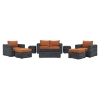Summon 8 Pieces Outdoor Patio Sofa Set - Sunbrella Canvas Tuscan - EEI-1894-GRY-TUS-SET