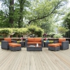 Summon 8 Pieces Outdoor Patio Sofa Set - Sunbrella Canvas Tuscan - EEI-1894-GRY-TUS-SET