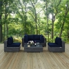 Summon 5 Pieces Patio Sofa Set - Sunbrella Canvas Navy - EEI-1896-GRY-NAV-SET