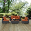 Summon 5 Pieces Patio Sofa Set - Sunbrella Canvas Tuscan - EEI-1896-GRY-TUS-SET