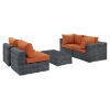 Summon 5 Pieces Patio Sofa Set - Sunbrella Canvas Tuscan - EEI-1896-GRY-TUS-SET