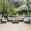 Summon 7 Pieces Patio Sectional Sofa Set - Sunbrella Canvas Antique Beige - EEI-1897-GRY-BEI-SET