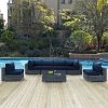Summon 7 Pieces Outdoor Patio Sectional Sofa Set - Sunbrella Canvas Navy - EEI-1897-GRY-NAV-SET