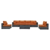 Summon 7 Pieces Outdoor Patio Sectional Sofa Set - Sunbrella Canvas Tuscan - EEI-1897-GRY-TUS-SET