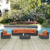 Summon 7 Pieces Outdoor Patio Sectional Sofa Set - Sunbrella Canvas Tuscan - EEI-1897-GRY-TUS-SET