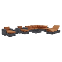 Summon 12 Pieces Outdoor Patio Sectional Set - Sunbrella Canvas Tuscan