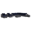 Summon 11 Pieces Outdoor Patio Sectional Set - Sunbrella Canvas Navy - EEI-1899-GRY-NAV-SET