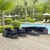 Summon 10 Pieces Outdoor Patio Sectional Set - Sunbrella Canvas Navy - EEI-1902-GRY-NAV-SET