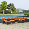 Summon 10 Pieces Outdoor Patio Sectional Set - Sunbrella Canvas Tuscan - EEI-1902-GRY-TUS-SET