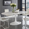 Lippa Saarinen Inspired 78 Inch Oval Marble Top Dining Table - EEI-194-WHI