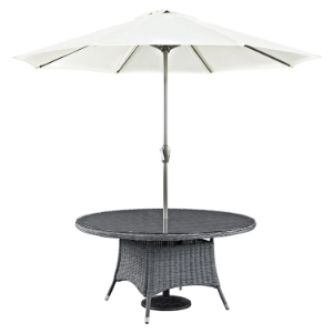 Summon 59" Round Outdoor Patio Dining Table - Gray 