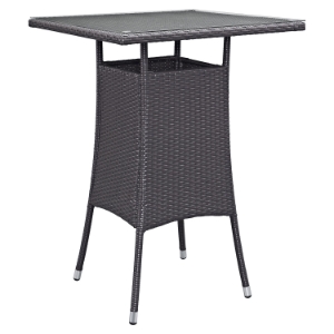 Convene Small Outdoor Patio Bar Table - Espresso 