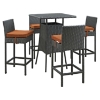 Sojourn 5 Pieces Outdoor Patio Pub Set - Sunbrella Canvas Tuscan - EEI-1967-CHC-TUS-SET