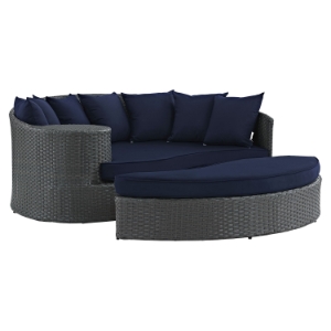 Sojourn Outdoor Patio Daybed - Sunbrella Canvas Navy 