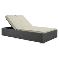 Sojourn Outdoor Patio Double Chaise - Sunbrella Chocolate Beige