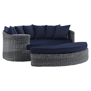 Summon Outdoor Patio Daybed - Sunbrella Canvas Navy 