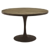 Drive 48" Round Dining Table - Wood Top, Brown - EEI-2004-BRN-SET