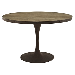 Drive 48" Round Dining Table - Wood Top, Brown 