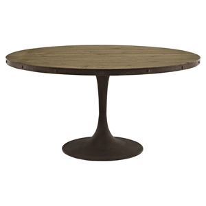 Drive 60" Round Dining Table - Wood Top, Brown 