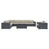 Summon 7 Pieces Outdoor Patio Sectional Set - Sunbrella Gray Beige - EEI-2014-GRY-BEI-SET