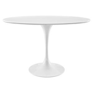 Lippa 48" Oval Dining Table - Wood Top, White 