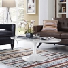 Lippa 48" Oval Coffee Table - Wood Top, White - EEI-2018-WHI