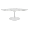 Lippa 48" Oval Artificial Marble Coffee Table - White - EEI-2022-WHI