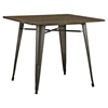 Alacrity 36" Square Wood Dining Table - Brown - EEI-2036-BRN