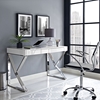 Adjacent Rectangular Wood Top Office Desk - White - EEI-2047-WHI-SET
