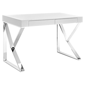Adjacent Rectangular Wood Top Office Desk - White 