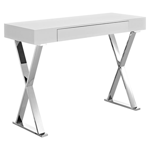 Sector Rectangular Console Table - X Legs, White 