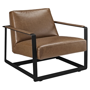 Seg Bonded Leather Accent Chair - Brown 