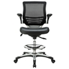 Edge Drafting Chair - Mesh Back, Chrome Foot Ring, Black - EEI-211-BLK